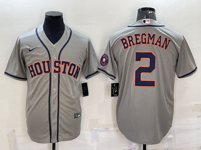 Men Houston Astros #2 Bregman Grey Game Nike 2022 MLB Jerseys->houston astros->MLB Jersey